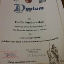 Nasz projekt z „Krzyżaków” nagrodzony - zajęliśmy I miejsce 1