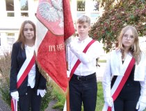 Poczet sztandarowy na uroczystościach miejskich